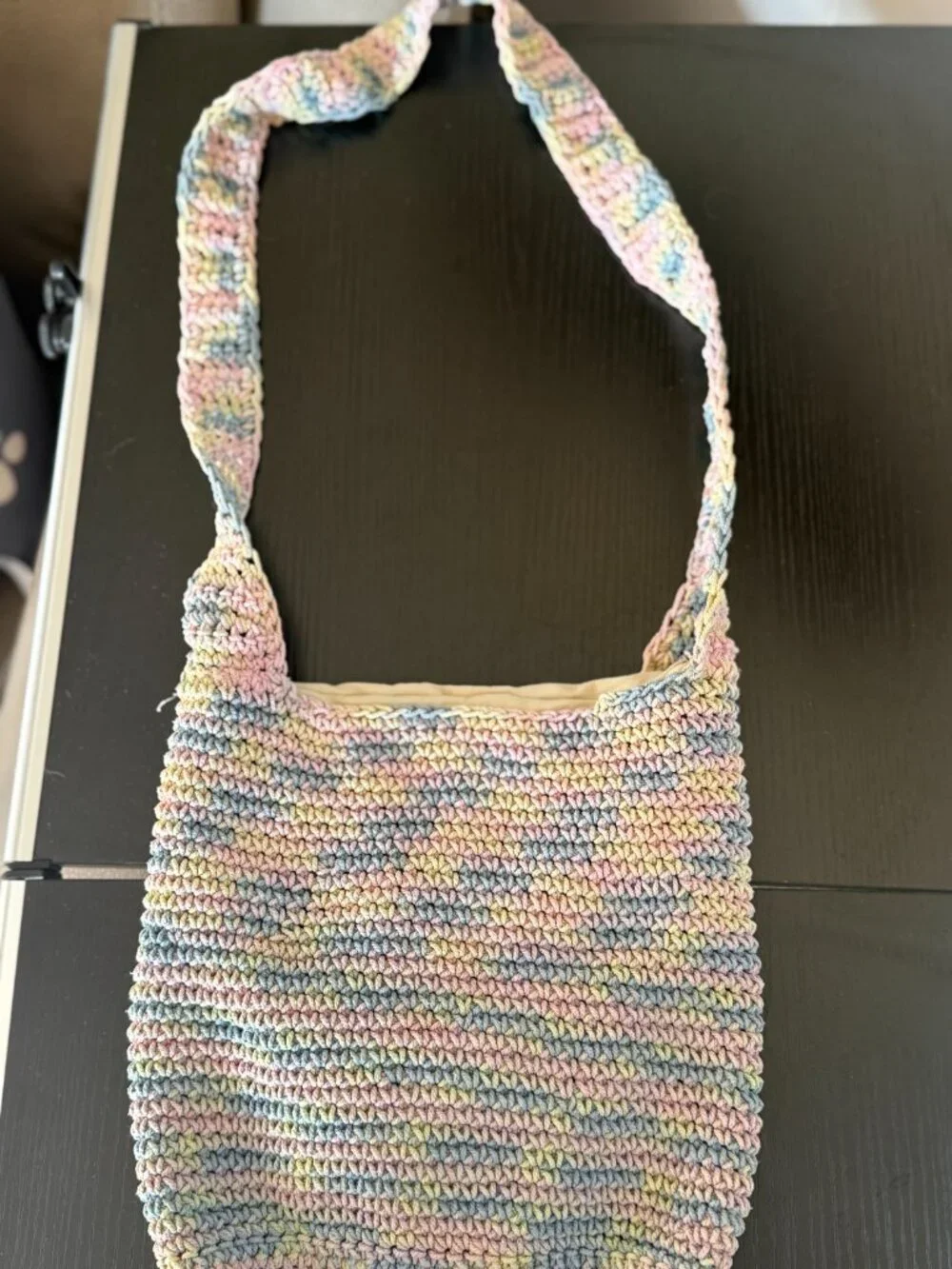 Wild fable Crochet purse shoulder bag boho pastel lined clean